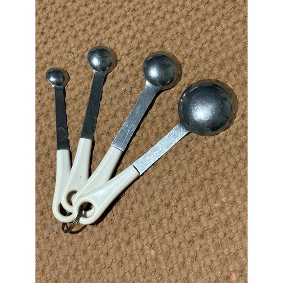 Vtg Ekco Stainless Steel Plastic Handle Measuring Spoons Set Best Results - Picture 3 of 3